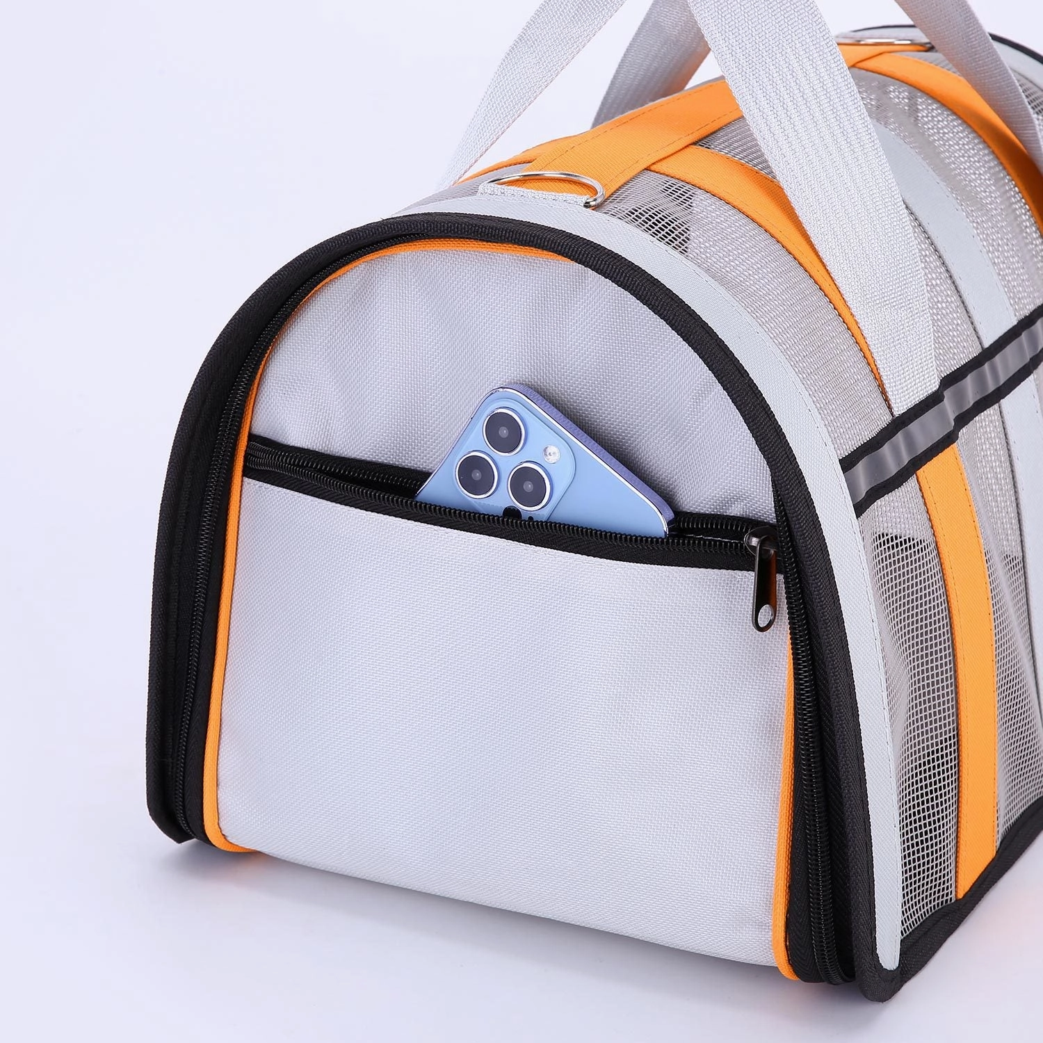 Size L Black and Red Foldable Pet Carrier Bag - Lightweight, Breathable, and Spacious for All Seasons