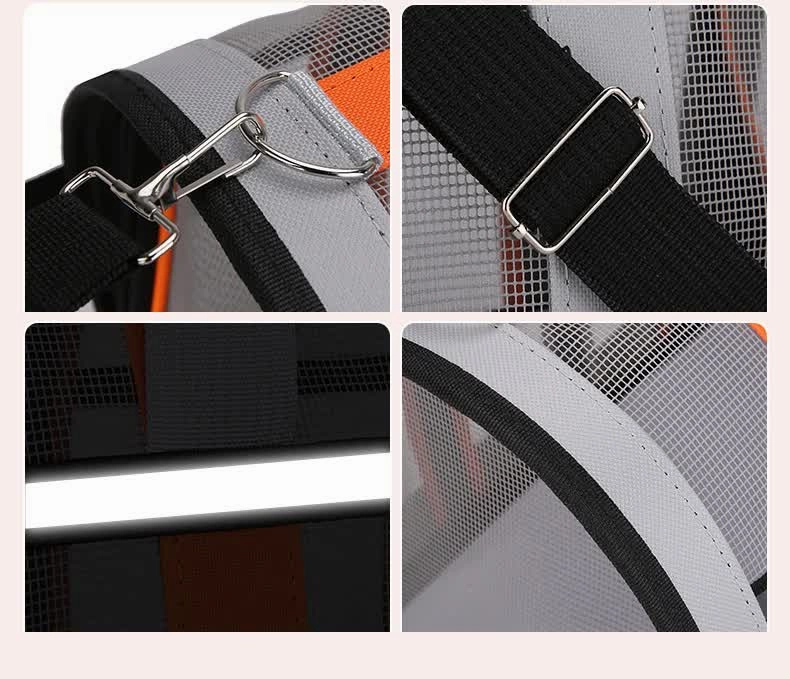 Size L Black Foldable Pet Carrier Bag - Lightweight, Breathable, and Spacious for All Seasons