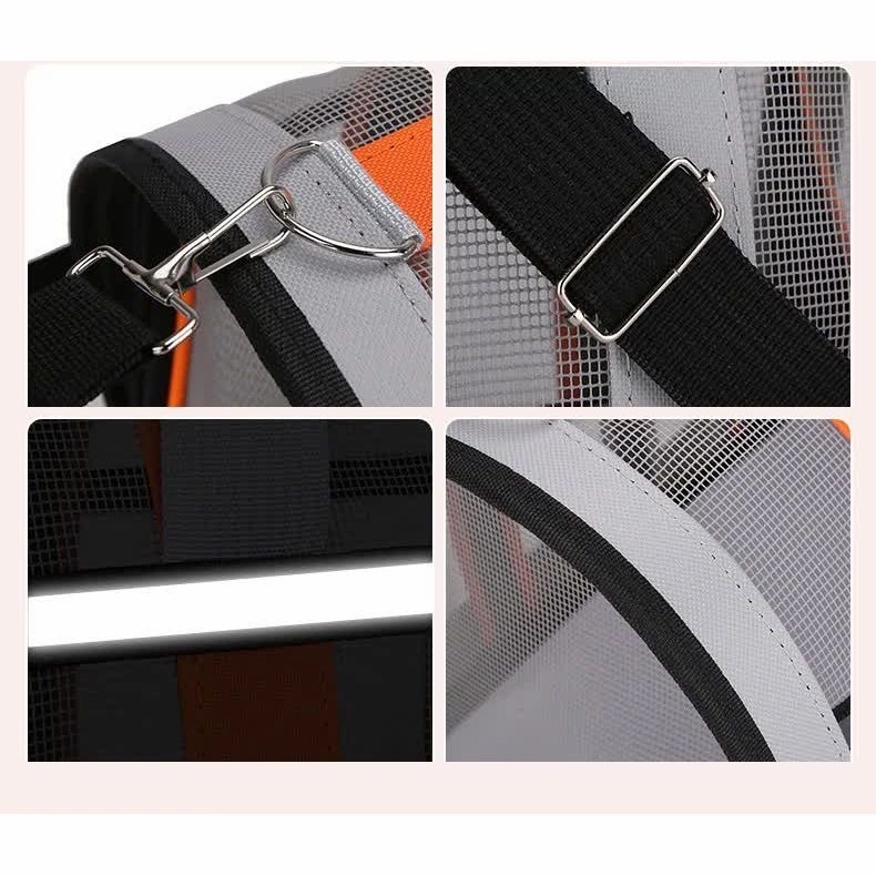 Size M Black Foldable Pet Carrier Bag - Lightweight, Breathable, and Spacious for All Seasons