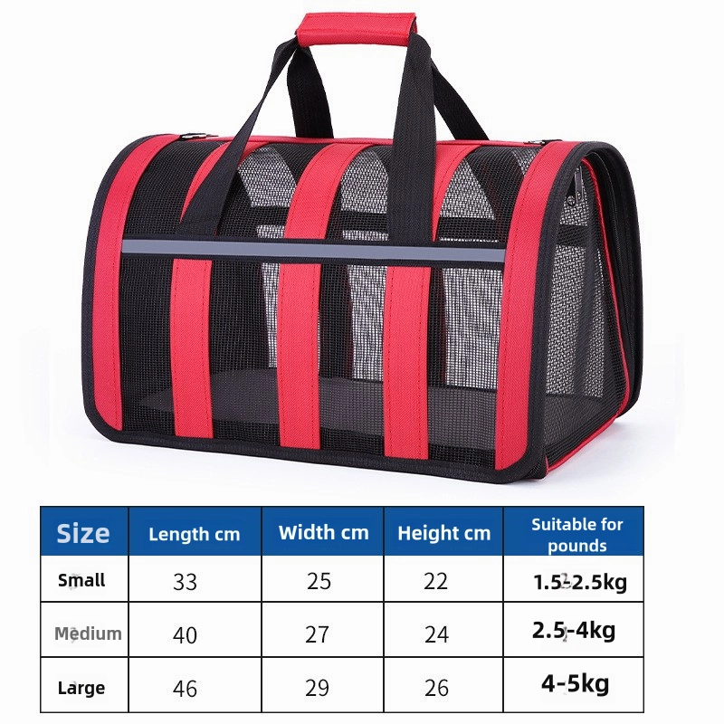 Size S Black And Blue Foldable Pet Carrier Bag - Lightweight, Breathable, and Spacious for All Seasons