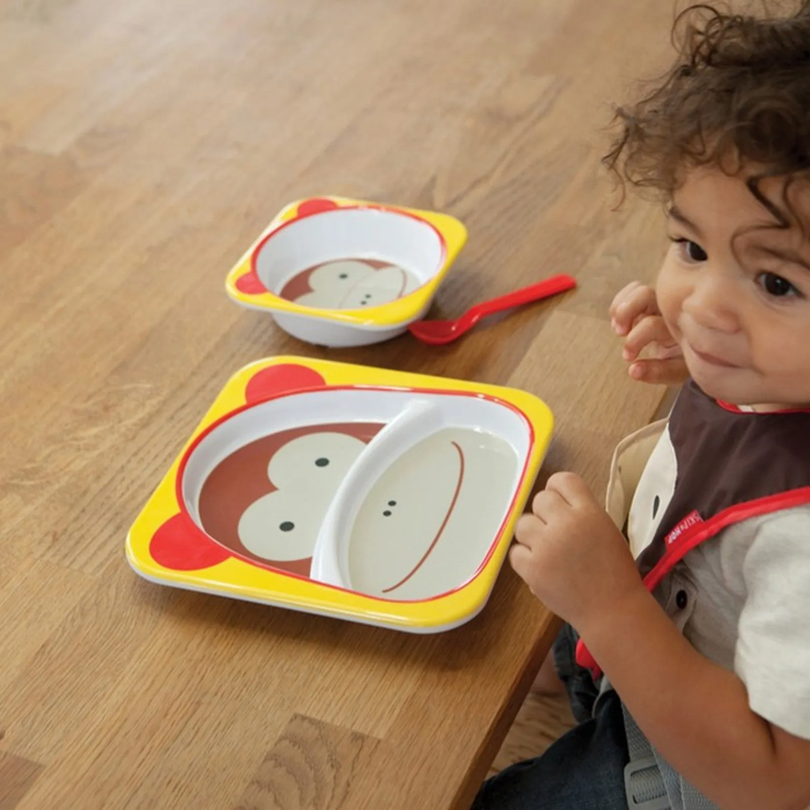 Skip Hop Zoo Melamine Set Plate & Bowl - Monkey