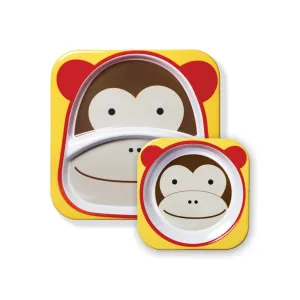 Skip Hop Zoo Melamine Set Plate & Bowl - Monkey