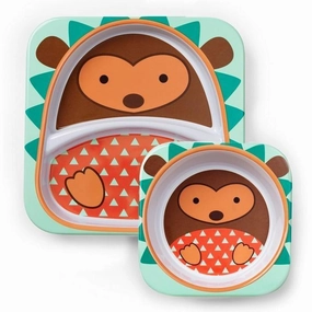 Skip Hop Melamine Set (Plate & Bowl) - Hedgehog