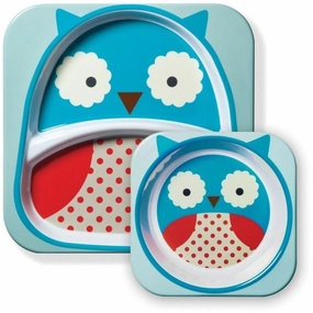 Skip Hop Melamine Set (Plate & Bowl) - Owl