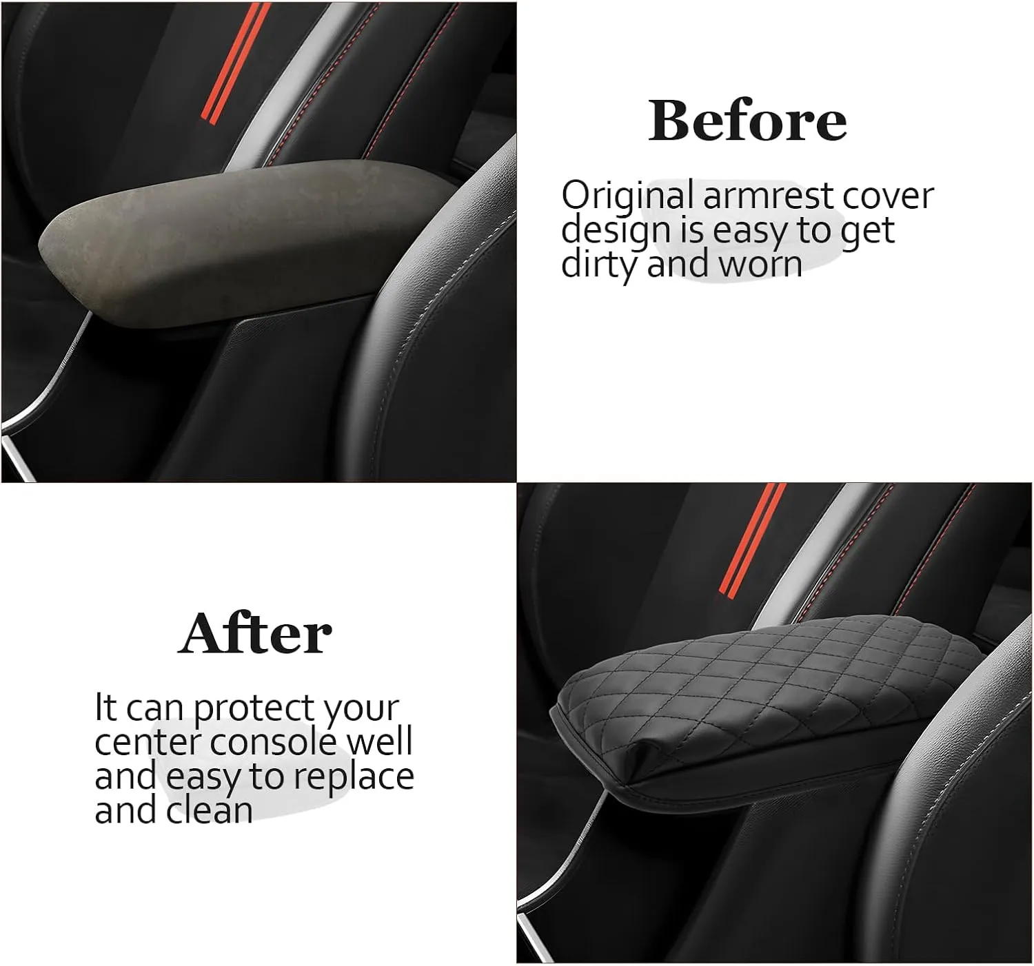 SKTU for 2024 2025 Hyundai Kona Center Console Cover 2024 2025 Kona SE/SEL/N Line/Limited Armrest Pad Cover Kona Seat Box Cover Hyundai Kona 2024 2025 Accessories Center Console Soft Cushion