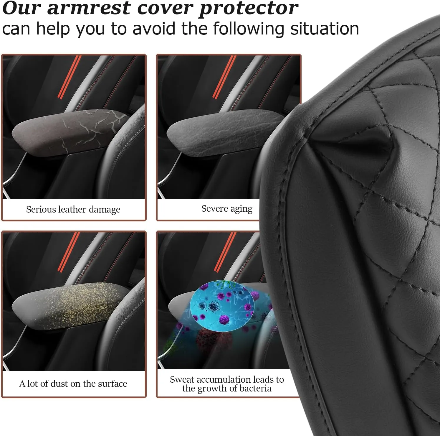 SKTU for 2024 2025 Hyundai Kona Center Console Cover 2024 2025 Kona SE/SEL/N Line/Limited Armrest Pad Cover Kona Seat Box Cover Hyundai Kona 2024 2025 Accessories Center Console Soft Cushion