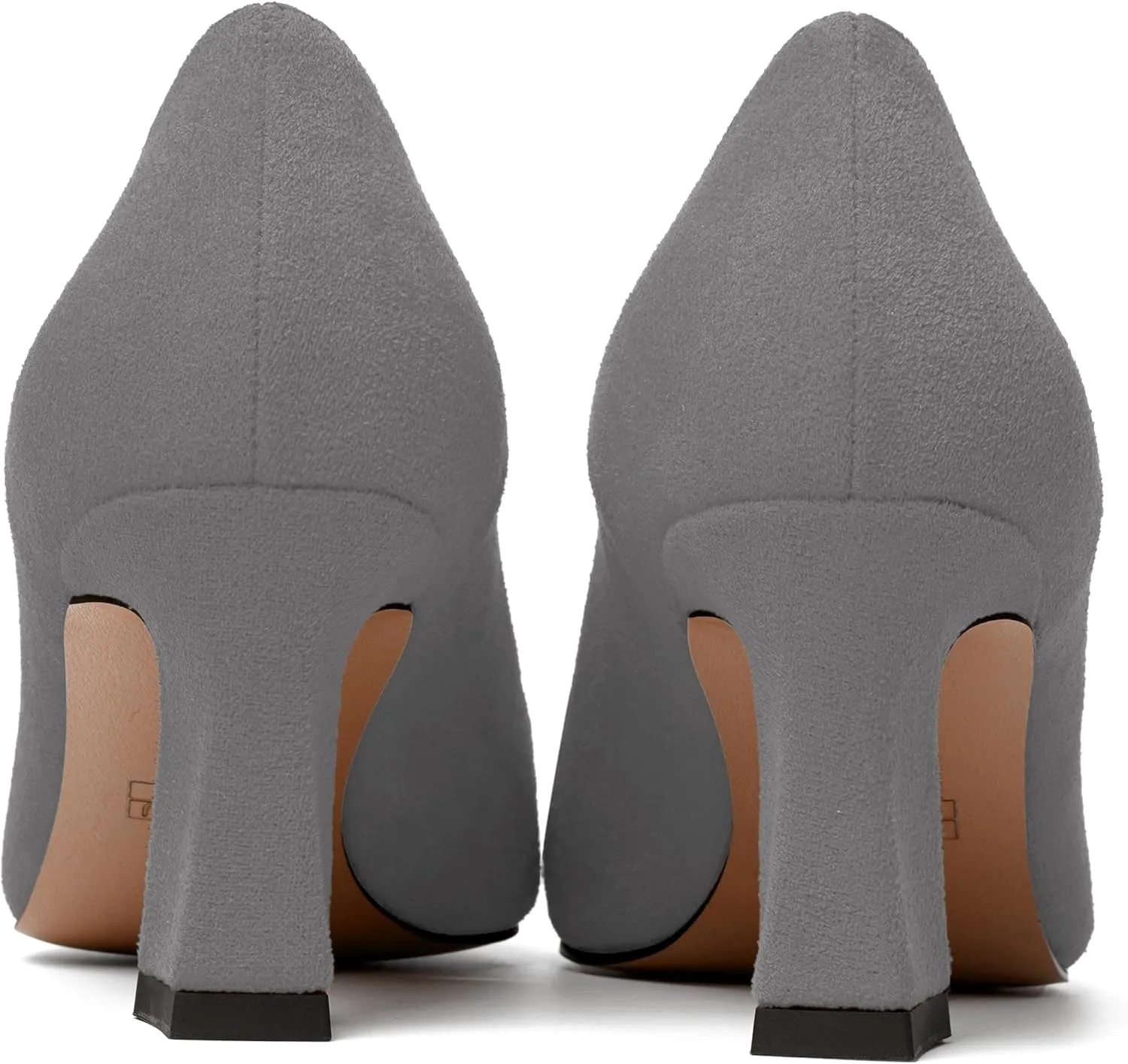 SKYSTERRY Womens Suede Slip On Round Toe Cute Evening Spool Mid Heel Pumps Shoes 2.5 Inch