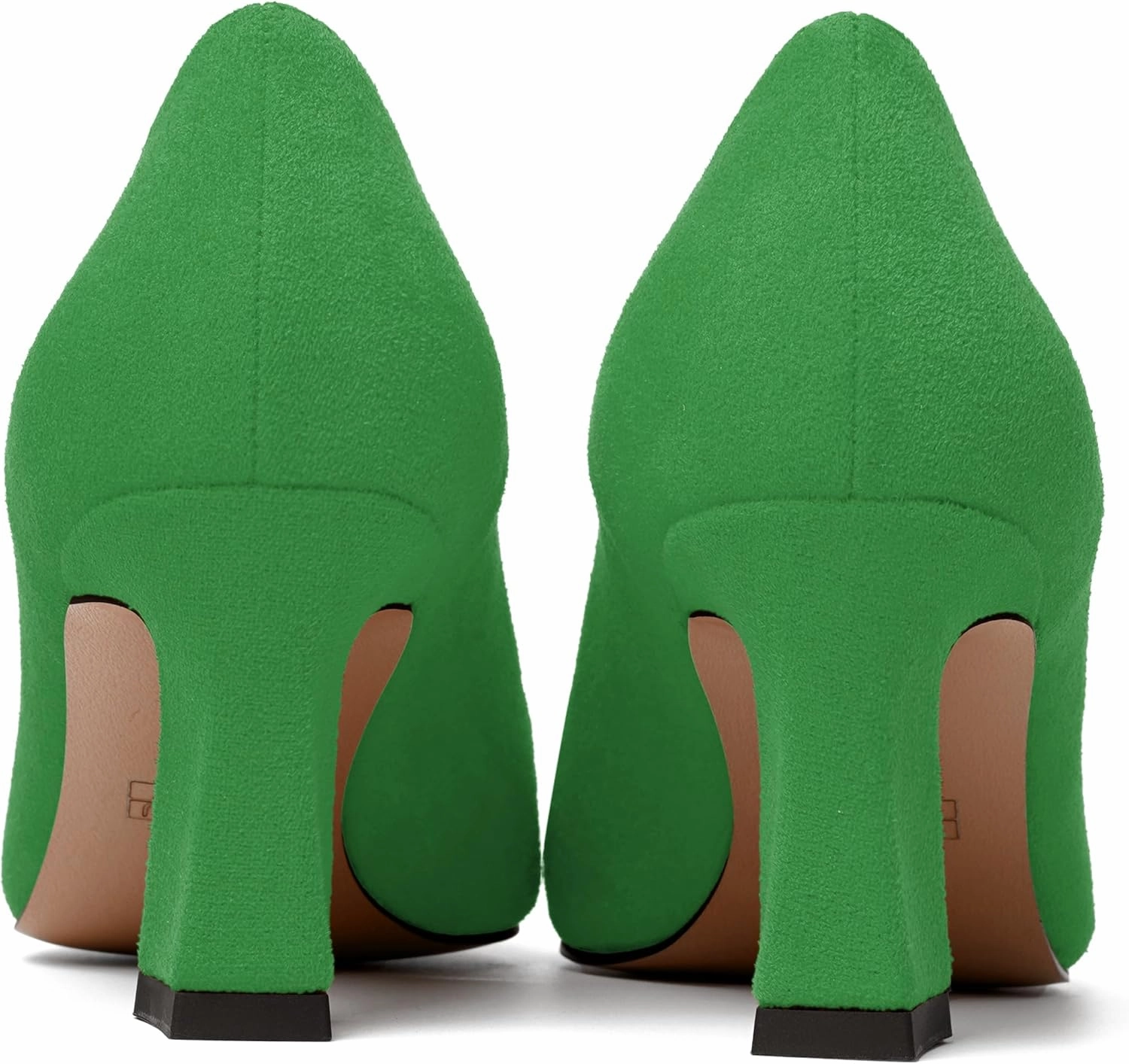 SKYSTERRY Womens Suede Slip On Round Toe Cute Evening Spool Mid Heel Pumps Shoes 2.5 Inch