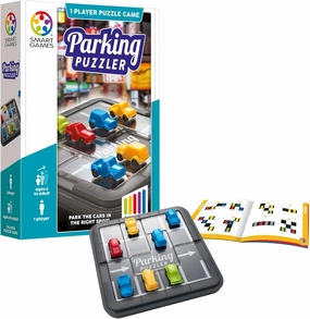 SmartGames Parking Puzzler Cognitive Skill-Building Travel Game with Portable Case featuring 60 Challenges for Ages 7 - Adult