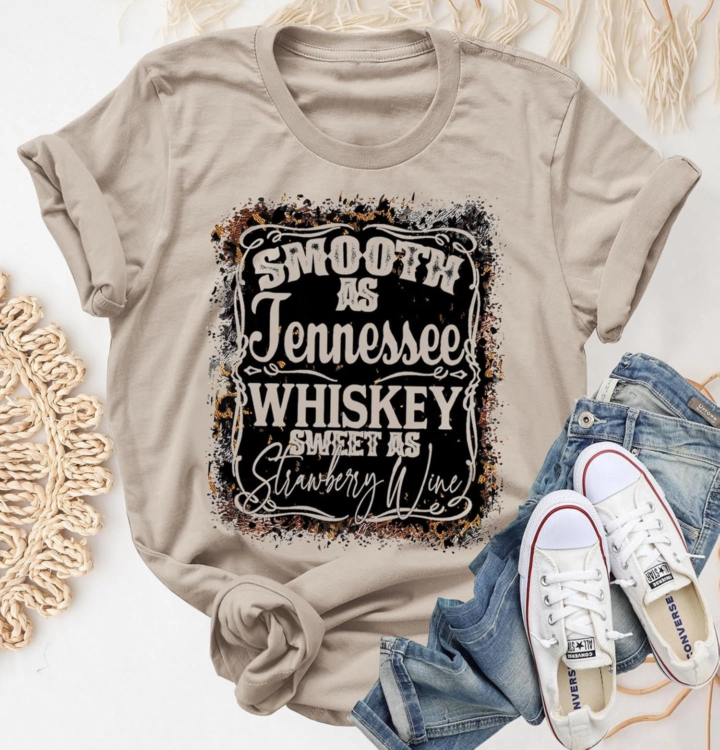 Smooth As Tennessee Women Vintage Country Shirts Nashville Country Concert T Shirt Summer Casual Retro Graphic Tees Top