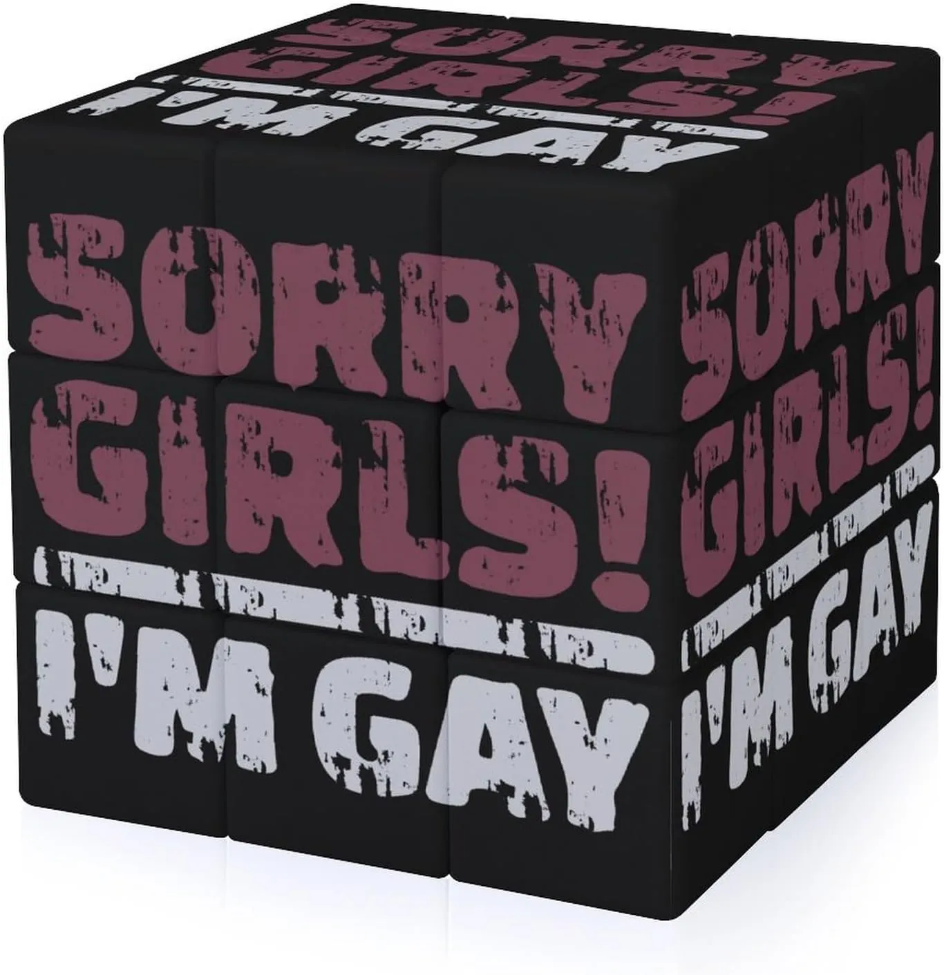 Sorry Girls I'm Gay Adults 3x3x3 Color-Matching Smooth Fully Printed Cube Gift