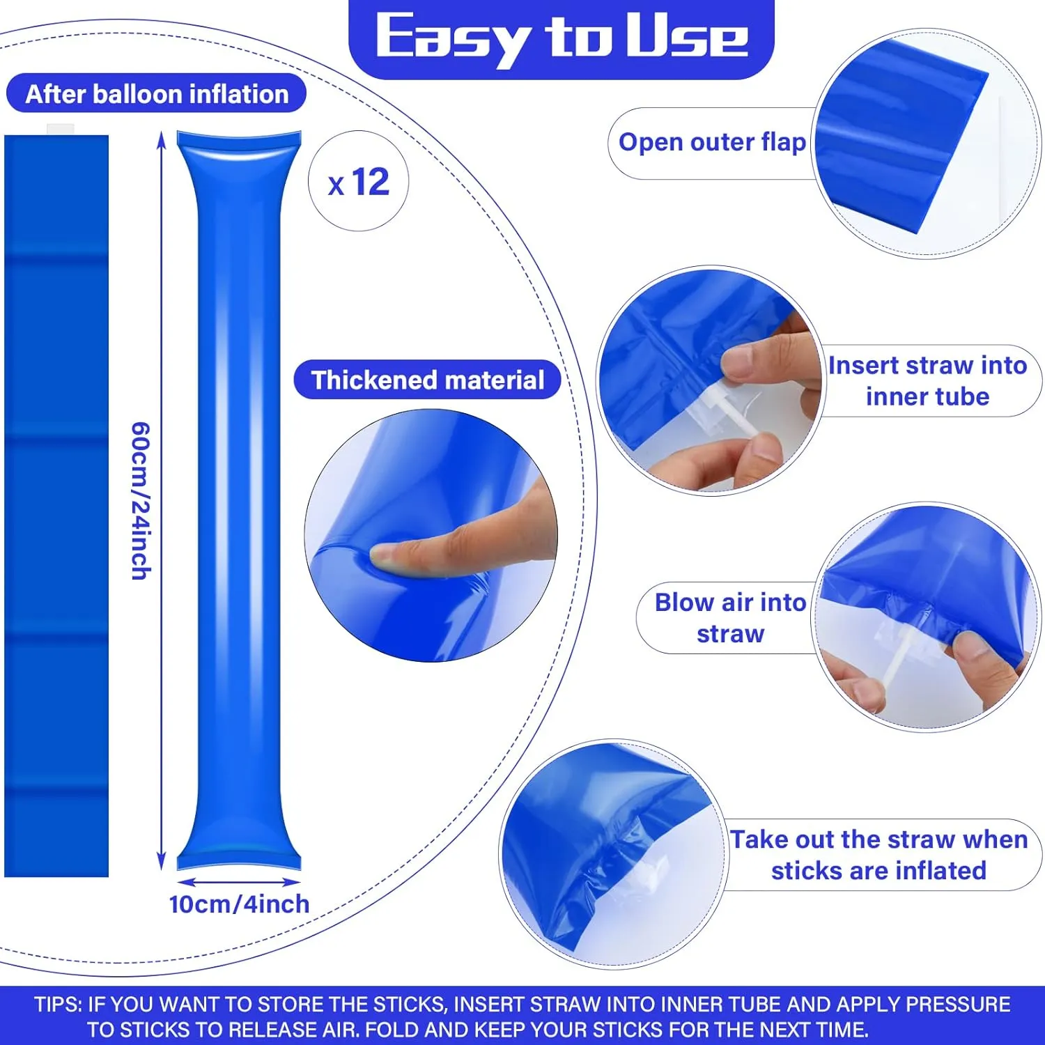 Sosation 36 Pcs Team Spirit Accessories, Cheerleading Pom Poms Hand Clappers Party Favors and Thunder Sticks Noise Makers for Sporting Events Football Baseball Cheering Essentials