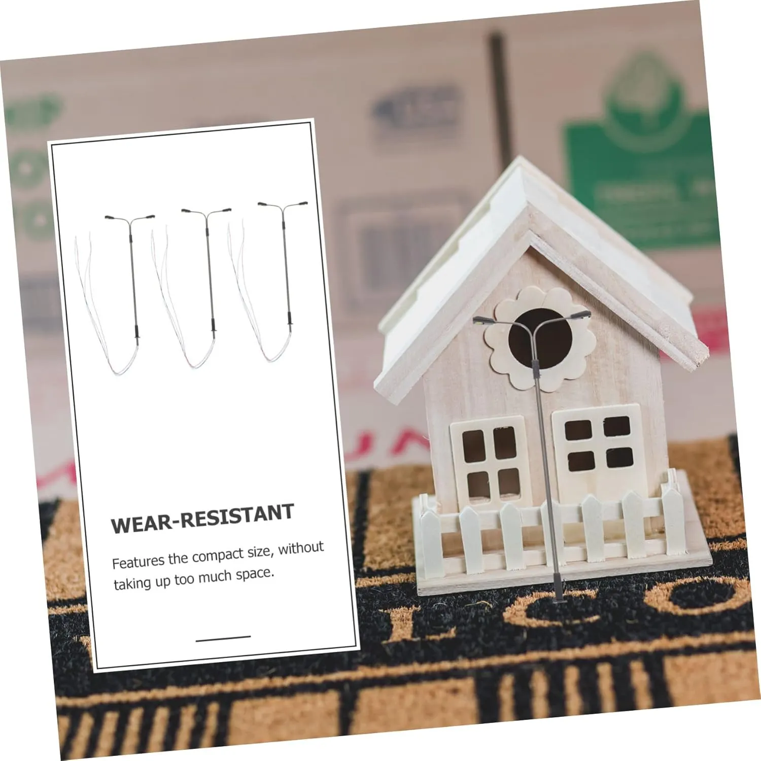 Sosoport 5sets Miniature Street Lamp Model for Sand Table Decoration Landscape Ornament Unique Dollhouse Accessory Creative Micro Landscape Lighting 3pcs*5