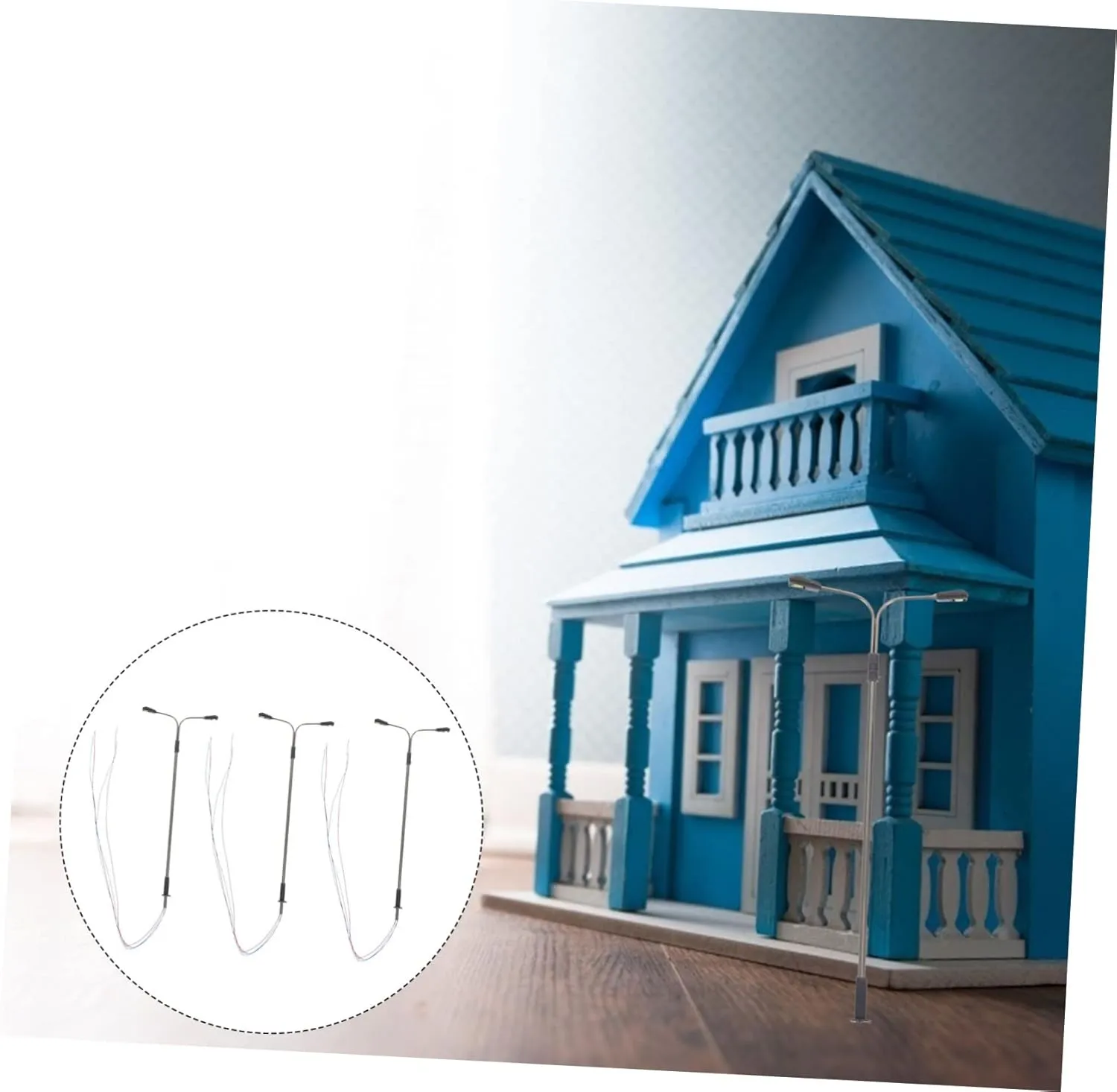 Sosoport 5sets Miniature Street Lamp Model for Sand Table Decoration Landscape Ornament Unique Dollhouse Accessory Creative Micro Landscape Lighting 3pcs*5