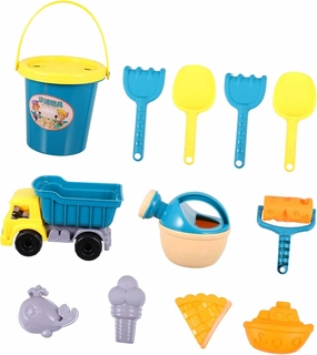 Sosoport Beach Play Set for Boys and Girls 13 Pc Beach Toys Car Sand Toys Castle Building Kit Lightweight Portable Pool Garden