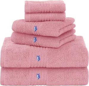 Southern Tide Home Performance 5.0 Cotton Bath Towel Collection (Colors Vary), 6-Piece, Pink