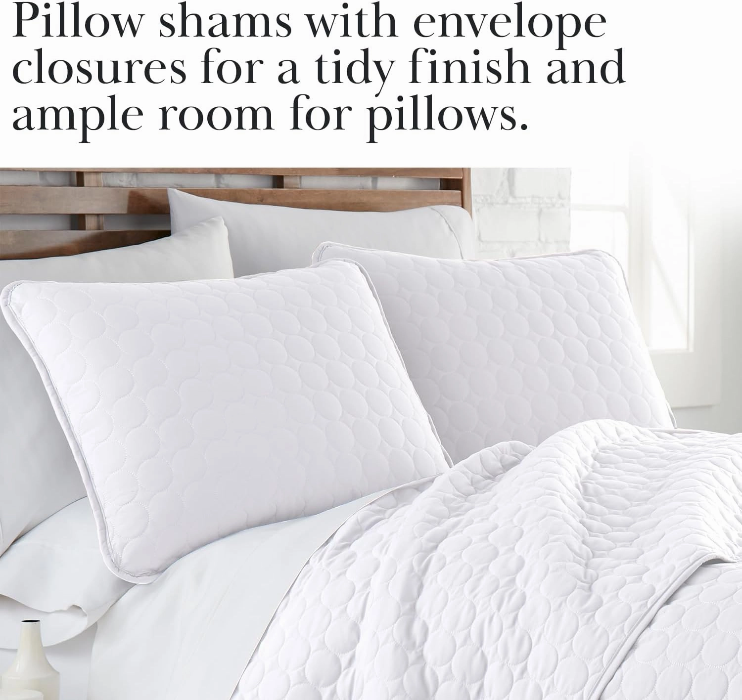 Southshore Fine Living, Inc. King Size White Quilt Bedding Set with 2 Pillow Shams, Hotel Collection Circle-Stitch Design, Quilted Bedspread, California/King Quilt Coverlet, Bright White