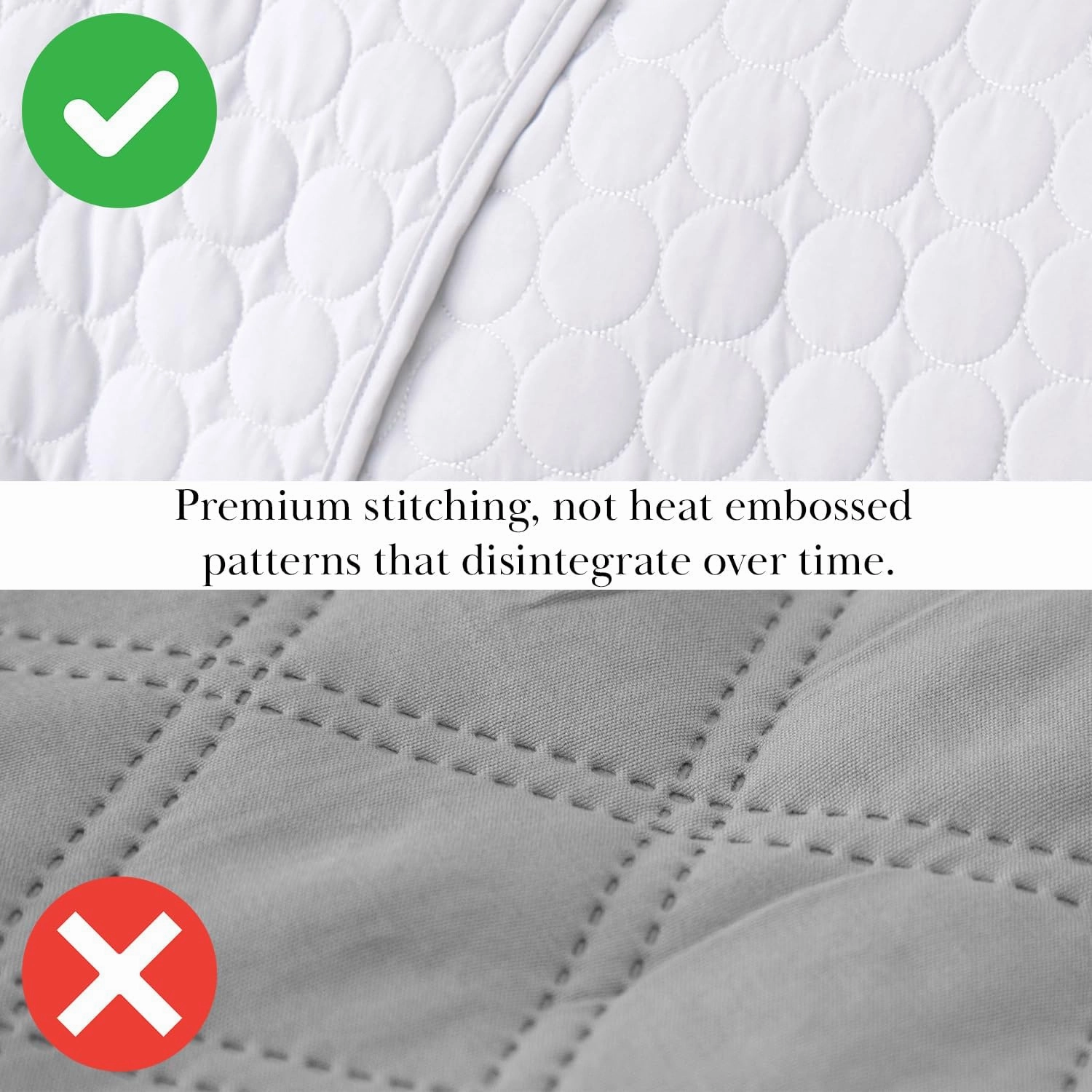 Southshore Fine Living, Inc. King Size White Quilt Bedding Set with 2 Pillow Shams, Hotel Collection Circle-Stitch Design, Quilted Bedspread, California/King Quilt Coverlet, Bright White