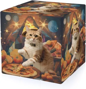 Space Cat with Pizza Adults 3x3x3 Color-Matching Smooth Fully Printed Cube Gift
