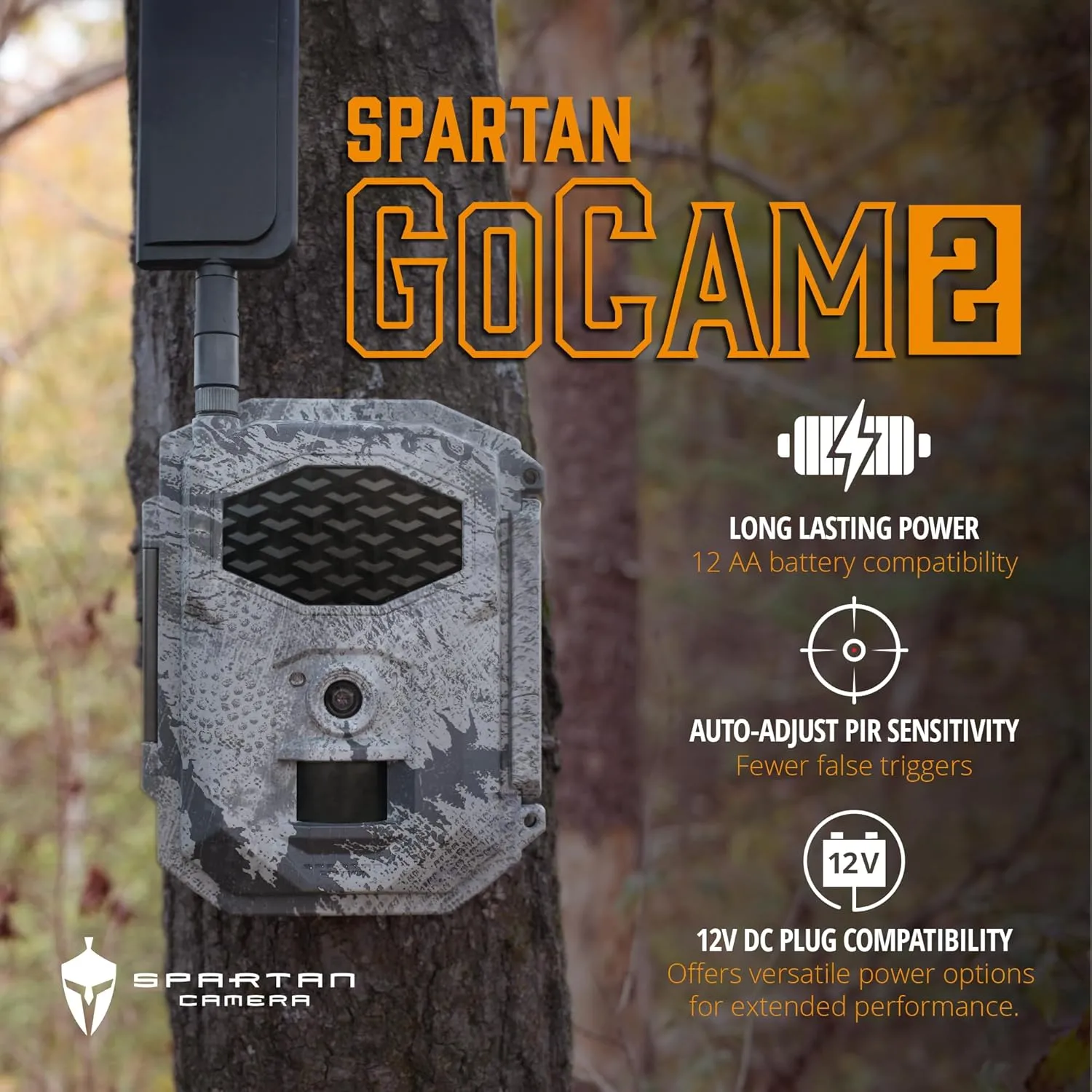 Spartan Camera 2025 Upgrade 2 Pack GoCam2 Cellular APP Control Trail Camera, 4G LTE, 1080P Video, FHD Photos, No Glow, Night Vision, Motion Activated, IP65 Water Resistant (Spartan Areus, AT&T)