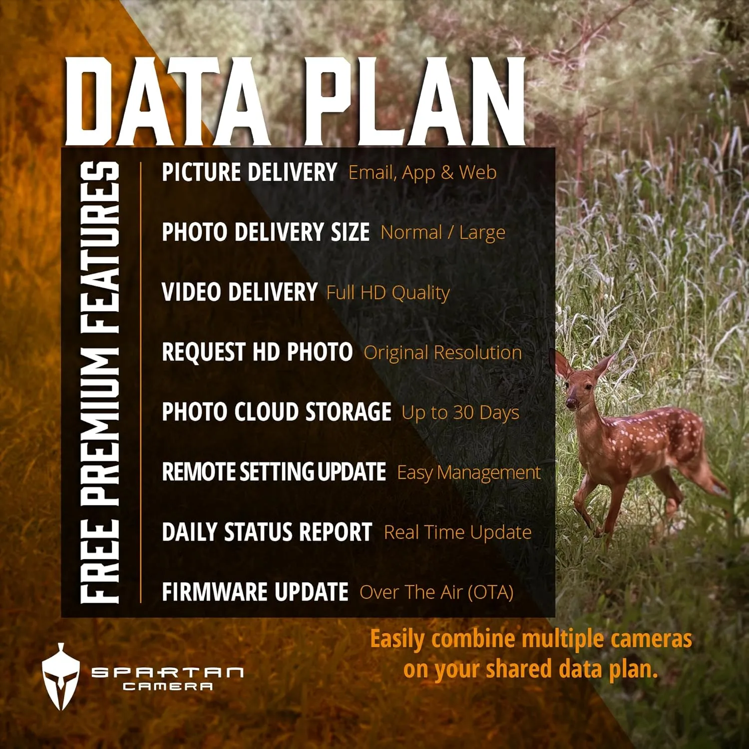 Spartan Camera 2025 Upgrade 2 Pack GoCam2 Cellular APP Control Trail Camera, 4G LTE, 1080P Video, FHD Photos, No Glow, Night Vision, Motion Activated, IP65 Water Resistant (Spartan Areus, AT&T)