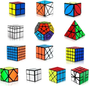 Speed Cubes, [13Pack] Speed Cube Set - Megaminx Mirror Pyramid Fluctuation Angle Wheel Square King Puzzle Cube Collection Speed Cube Bundles for Kids& Adults