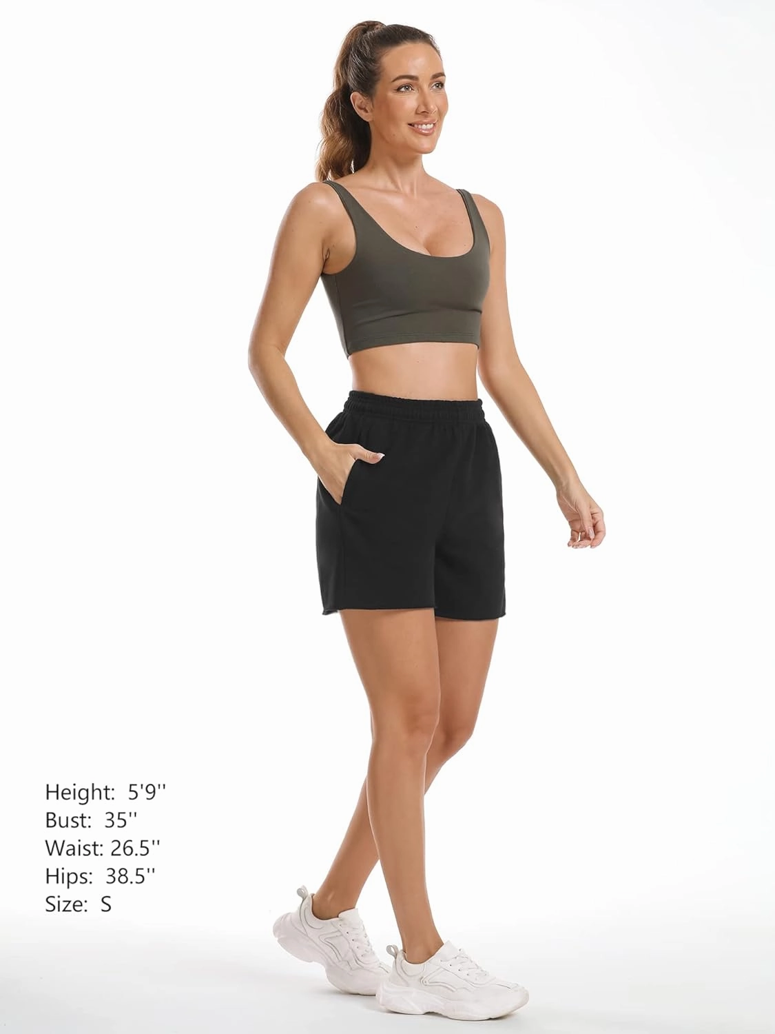 Stelle Women's Sweat Shorts Casual Drawstring Shorts Comfy Cotton High Waisted Workout Lounge Shorts with Pockets