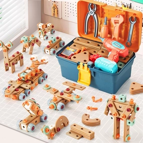 STEM Building Toys for Boys and Girls Age 3 4 5 6 7 8 Years, 148 PCS Kids Tool Set Construction Building Blocks with Storage Box