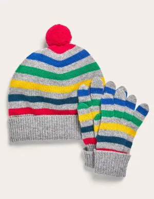 Stripe Cashmere Knitted Set-Multi Stripe