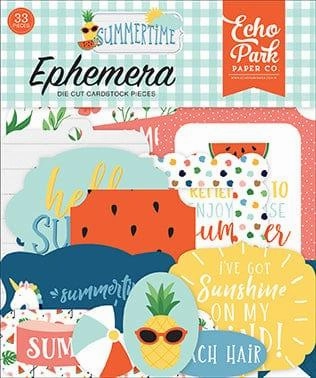 Summertime Collection 5 x 5 Ephemera Die Cut Scrapbook Embellishments by Echo Park Paper