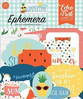 Summertime Collection 5 x 5 Ephemera Die Cut Scrapbook Embellishments by Echo Park Paper