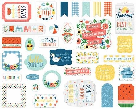 Summertime Collection 5 x 5 Ephemera Die Cut Scrapbook Embellishments by Echo Park Paper