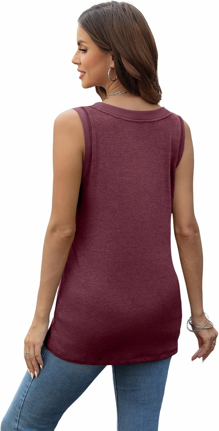 SUNBS 3 Pack Tank Top Women 2025 Sleeveless V Neck Summer Causal Loose Fit Tops Basic Flowy Dressy Cute Long Shirts Outfits