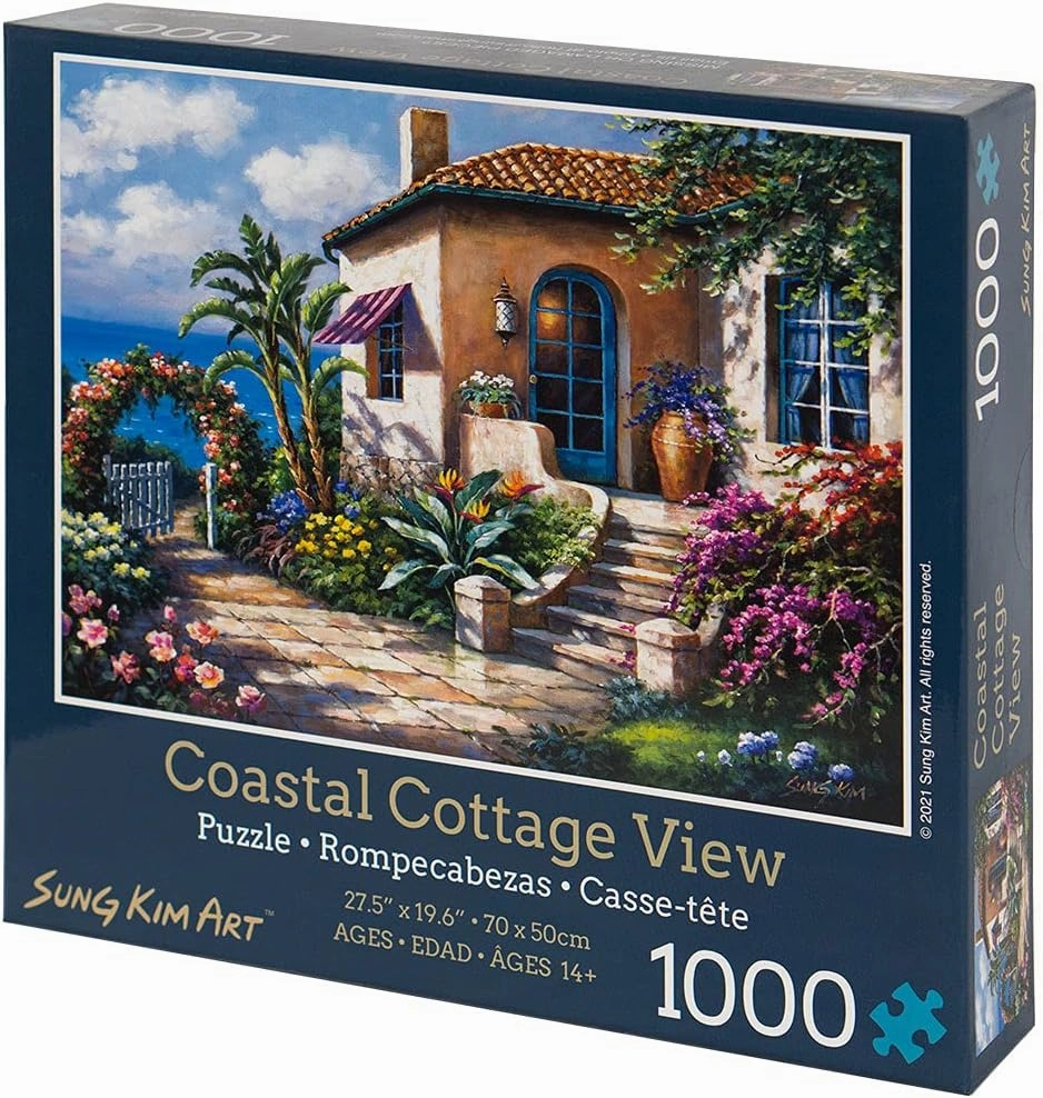 Sung Kim Art - Jigsaw Puzzle 1000 Piece for Adults (Coastal Cottage View)
