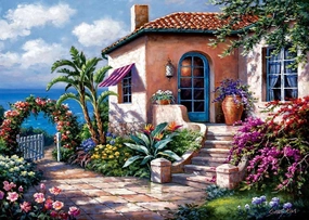 Sung Kim Art - Jigsaw Puzzle 1000 Piece for Adults (Coastal Cottage View)