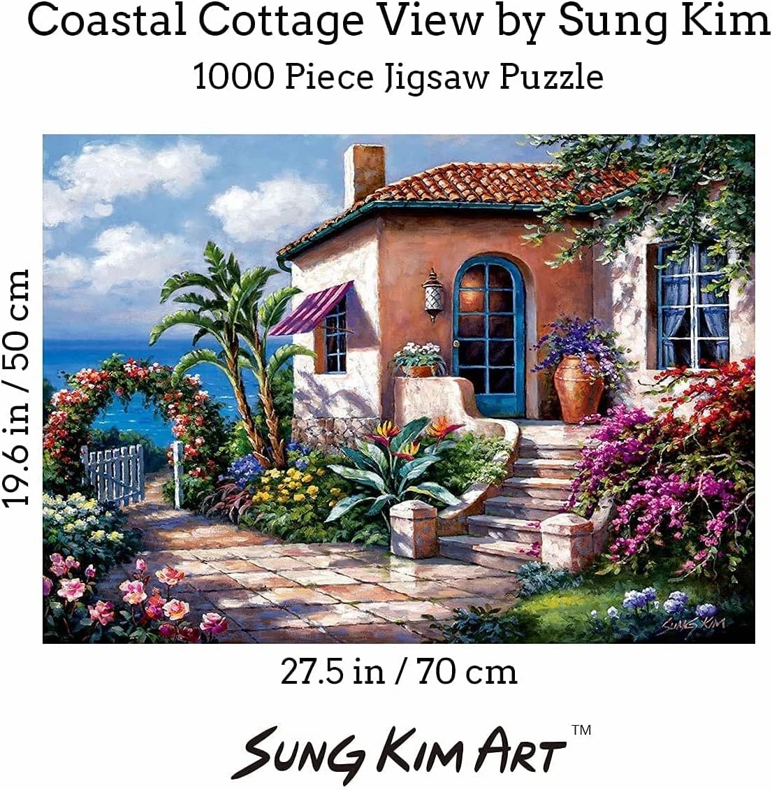 Sung Kim Art - Jigsaw Puzzle 1000 Piece for Adults (Coastal Cottage View)