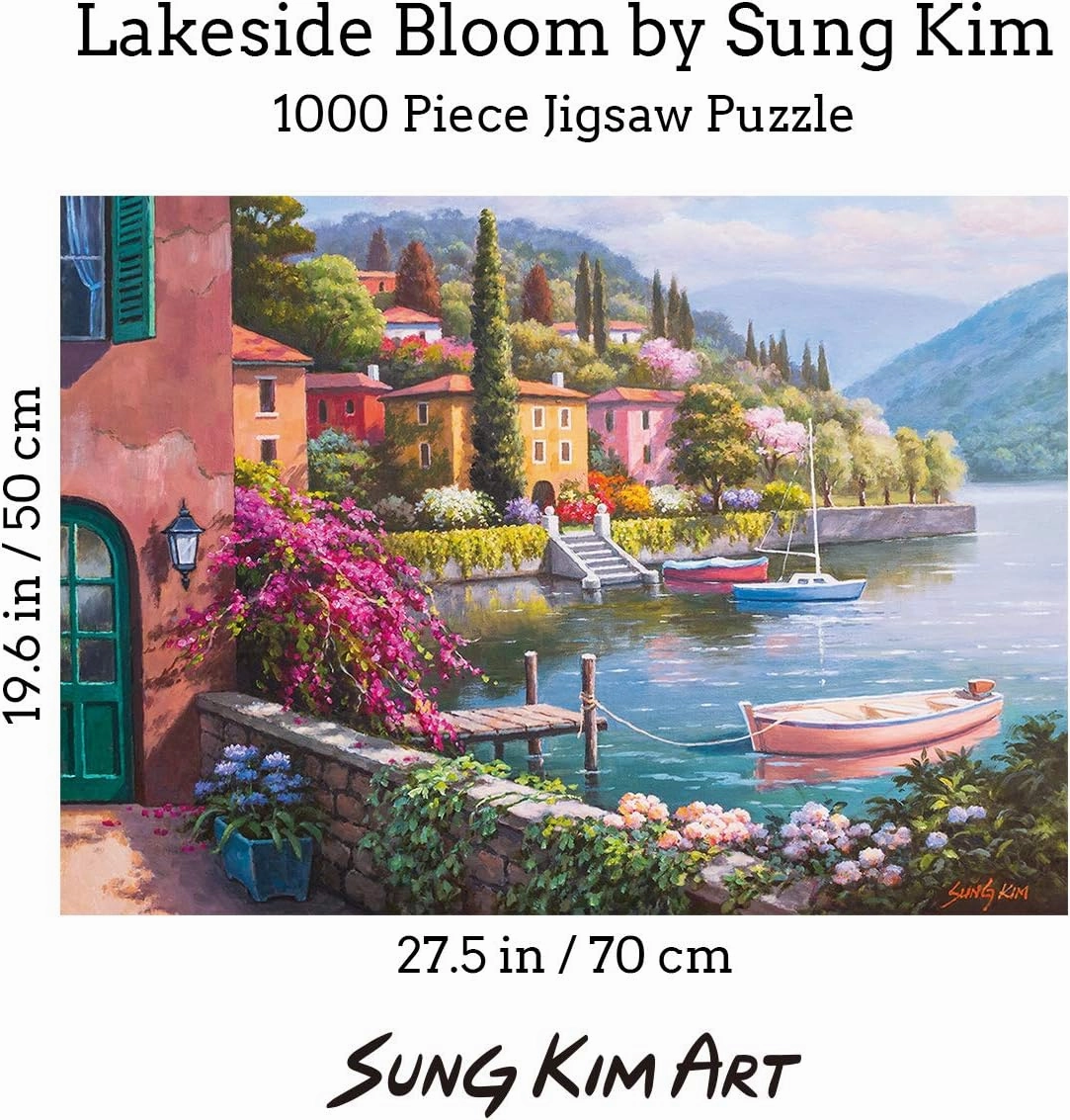 Sung Kim Art - Jigsaw Puzzle 1000 Piece for Adults (Lakeside Bloom)