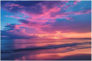 Sunset by The Sea 1000 Piece Jigsaw Puzzle,Sunset on The Beach Adult Jigsaw Puzzle, Challenging Puzzles,1000 PCS