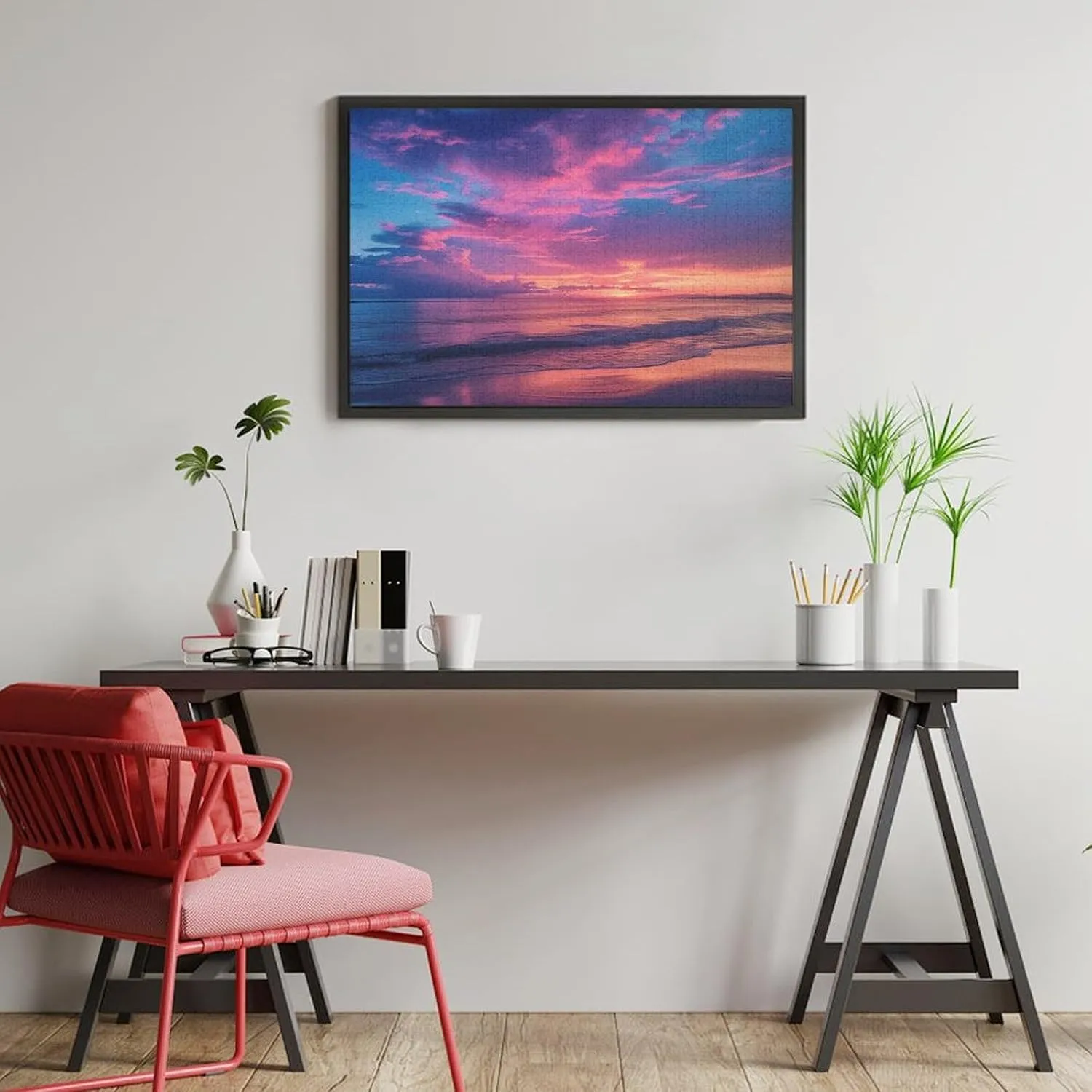 Sunset by The Sea 1000 Piece Jigsaw Puzzle,Sunset on The Beach Adult Jigsaw Puzzle, Challenging Puzzles,1000 PCS