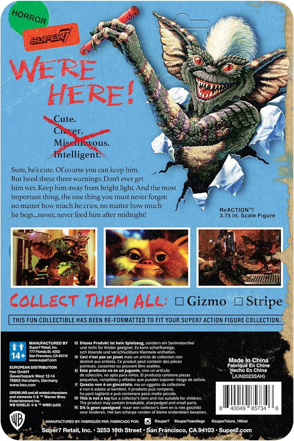 Super7 Gremlins Stripe - 3.75" Gremlins Action Figure with Accessory Classic Movie Collectibles and Retro Toys