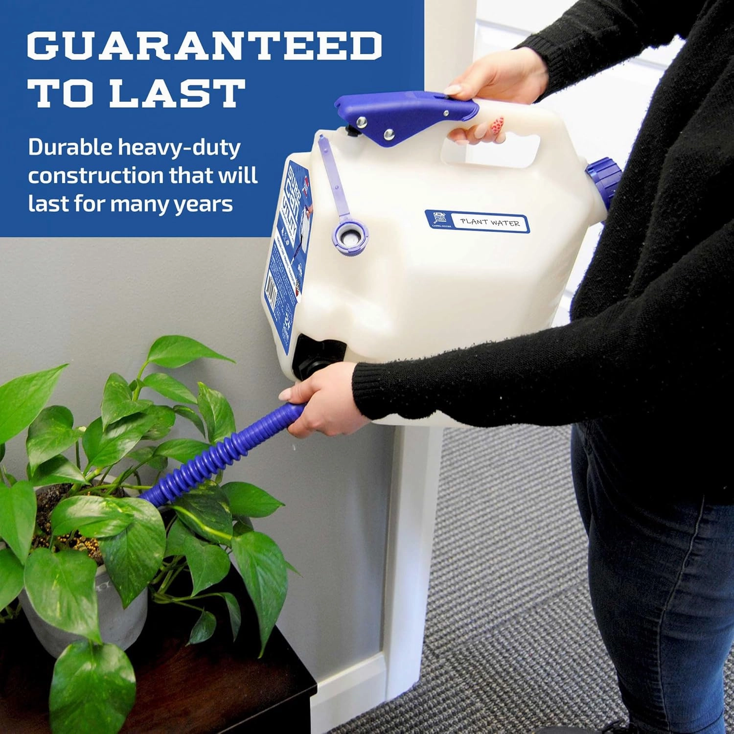 Surecan 2 Gallon Utility Container Transfer Tank - Versatile, Durable, Compact Outdoor Water Storage Tank and Beverage Dispenser (White, SUR-20-U-1)