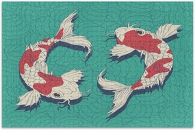 susiyo Yin Yang Koi Fishes 500 Piece Jigsaw Puzzle, Wall Artwork Puzzle Games for Adults Teens 20.5" L X 14.9" W