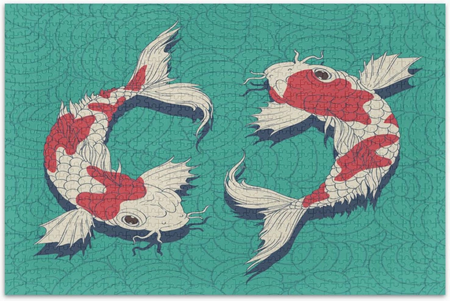 susiyo Yin Yang Koi Fishes 500 Piece Jigsaw Puzzle, Wall Artwork Puzzle Games for Adults Teens 20.5" L X 14.9" W