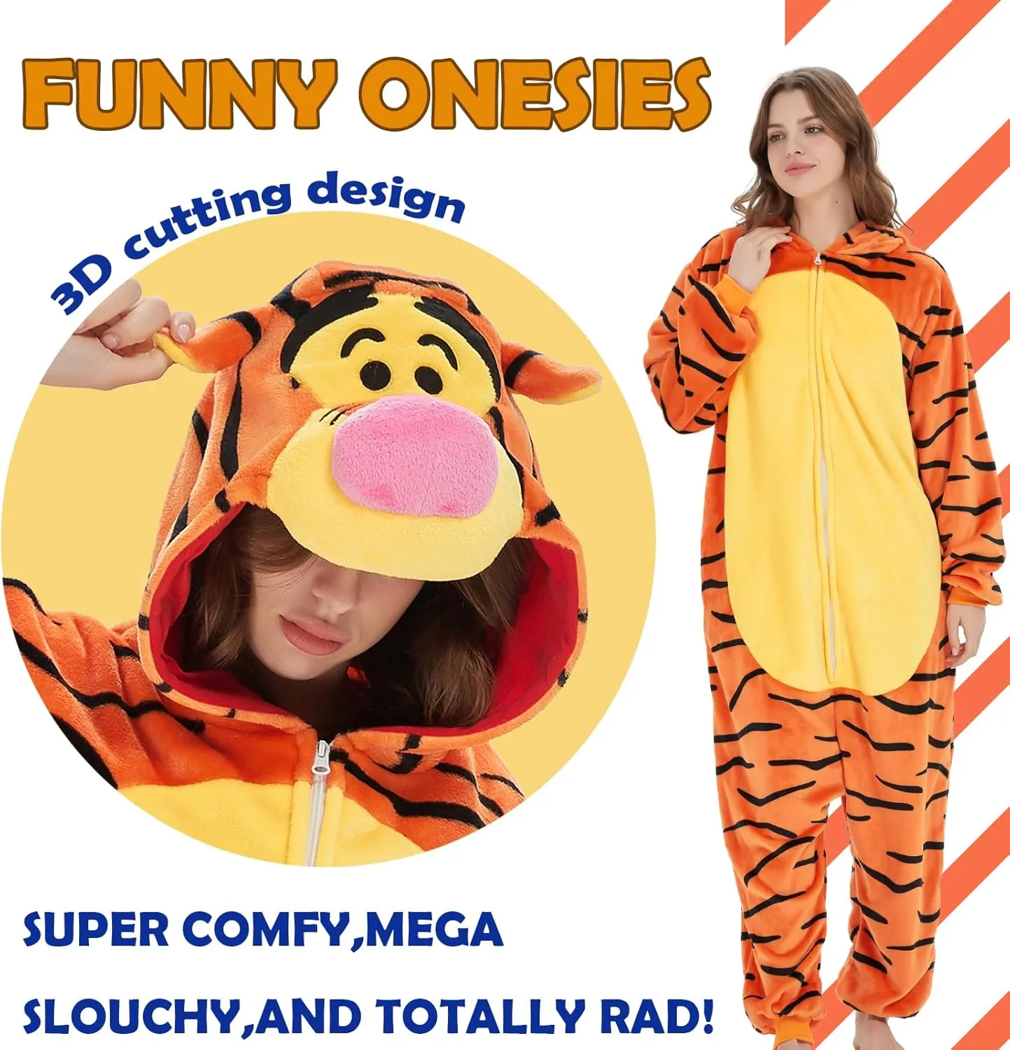 SWEETXIN Adult Unisex Onesie Pajamas Halloween Christmas Cosplay Costume Suit for Women and Men