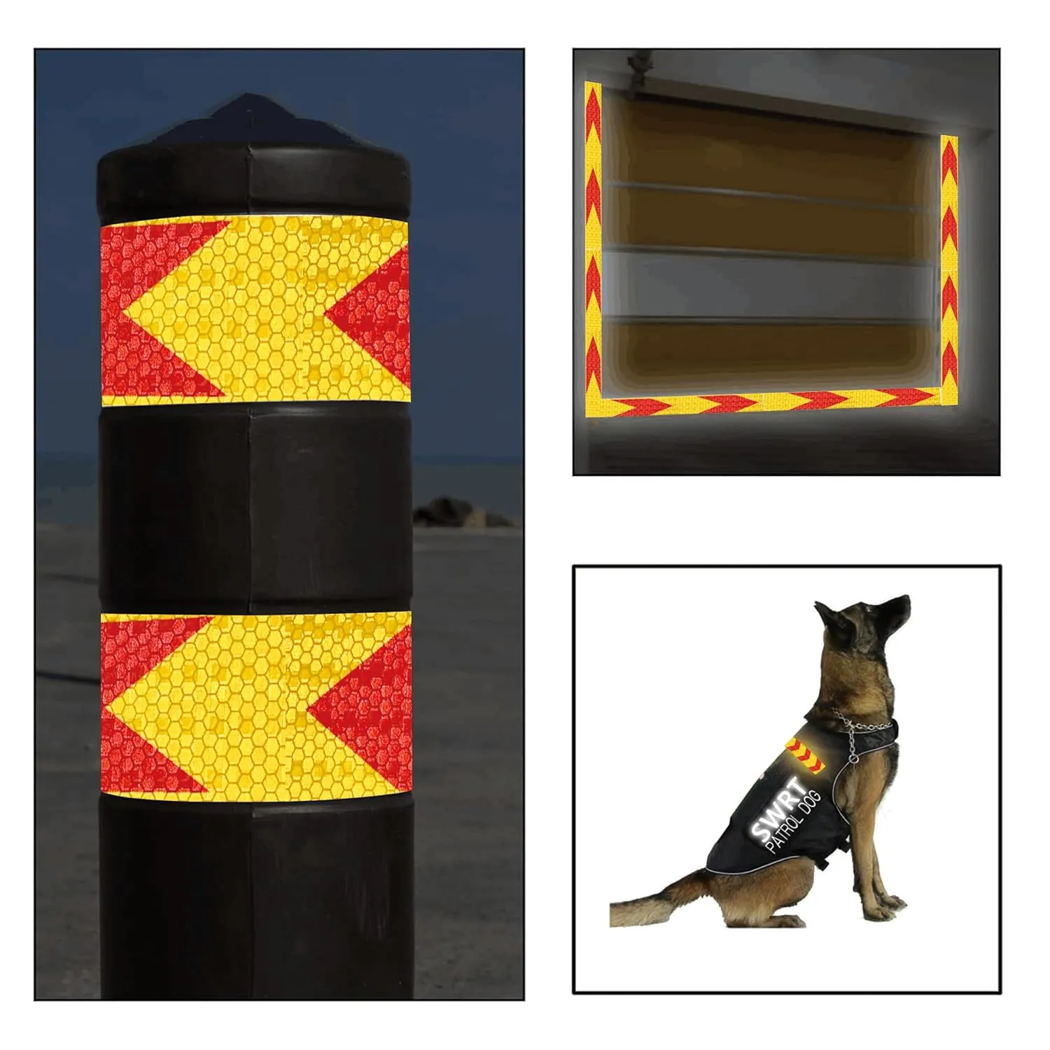 SWRT 2" x 160 FT Red & Fluorescent Yellow Reflective Tape, Reflective Tape Outdoor Waterproof Heavy Duty Strong Adhesive Hazard Caution Safety Warning Tape Reflector Conspicuity Tape for Trailer