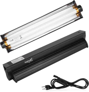 T5 UVB Reptile Light Fixture HO UVB Bulb Lighting Combo Kit, 10.0 UVB Light for Reptiles Terrarium Hood with 8W Reptile Light Bar UVA UVB Desert Lamp for Bearded Dragon Turtle Tank, 12 Inch