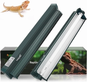 T5 UVB Reptile Light Fixture Combo Kit 8W Jungle Green Terrarium Comes with Desert 10.0 UVB T5 UVB Light for Bearded Dragon Lizards Tortoise for Tropical and Deserts Reptile lamp