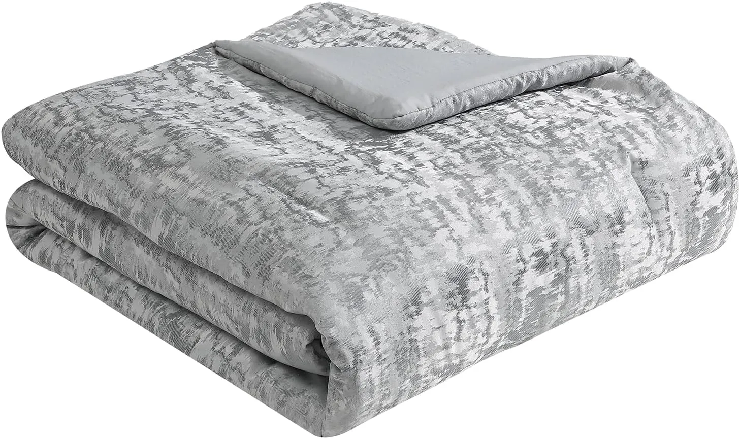 Tahari Home - King Size Comforter, 5-Piece Jacquard Bedding Set with Matching Shams & Decorative Pillows (Lauren Collection, Grey)