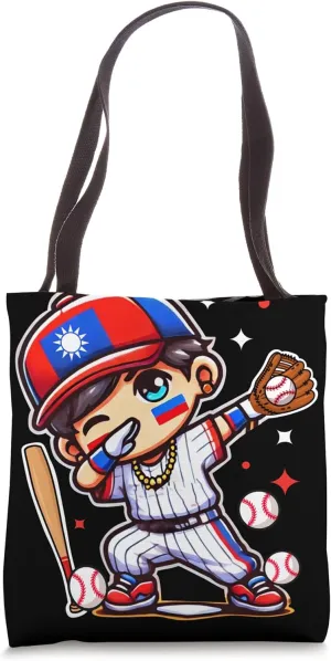 Taiwan Baseball Dabbing Anime Fan Batter Pitcher Tote Bag
