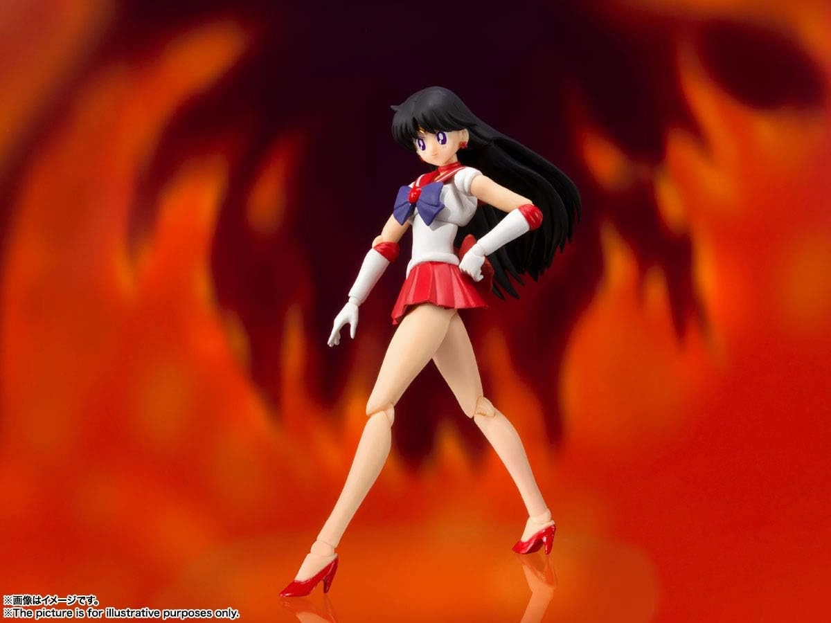 TAMASHII NATIONS S.H. Figuarts Sailor Moon Sailor Mars Animation Color Edition (Resale Version), Approx. 5.5 inches (140 mm), PVC & ABS Pre-Painted Action Figure